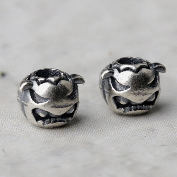 cute beast shape s925 sterling silver bead, oxidized silver bead - Image 2