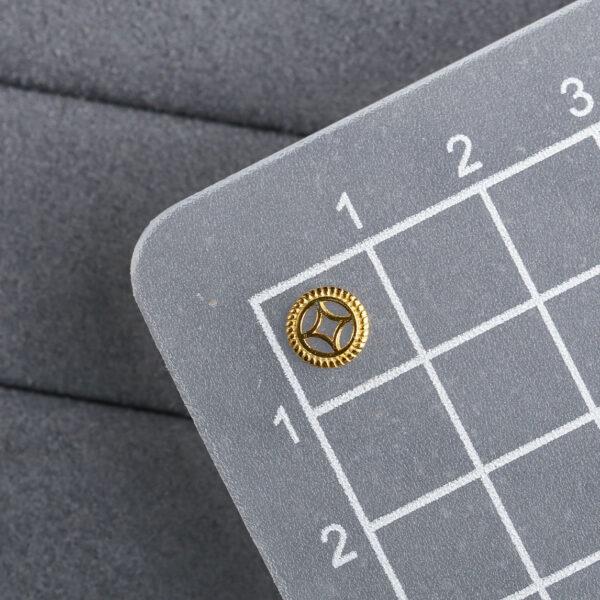 hollow coin pattern round shape gild s925 sterling silver bead, golden round bead - Image 2