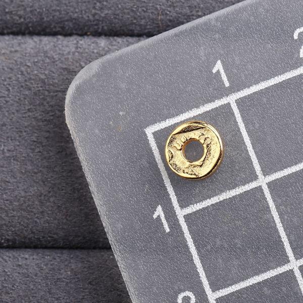 simple rondelle shape gild s925 sterling silver bead, golden rondelle bead - Image 2