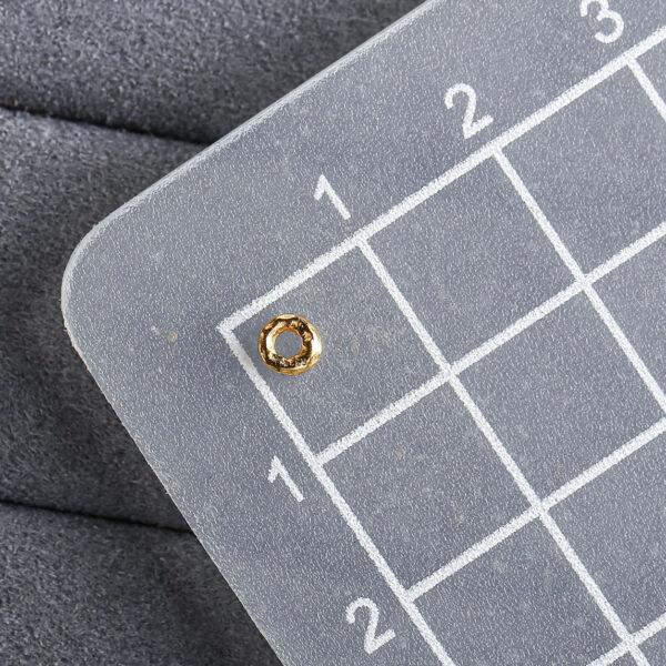 small pits pattern rondelle shape gild s925 sterling silver bead, golden rondelle bead - Image 2