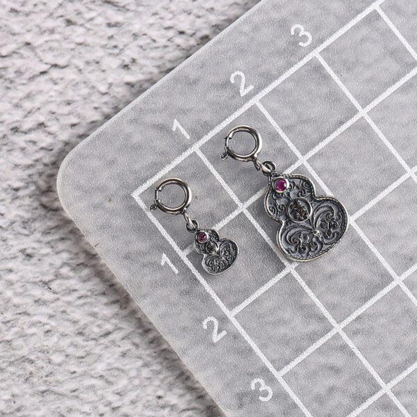 simple roudeshape s925 sterling silver charm bead, oxidized silver bead charm - Image 2