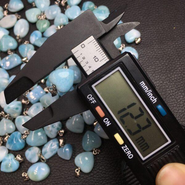 heart shape natural larimar bead sterling silver charm - Image 2
