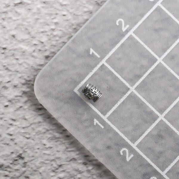 Buddhist six-syllable mantra pattern oval shape s925 sterling silver bead, oxidized silver oval bead - Image 2