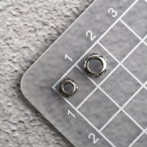 rondelle shape s925 sterling silver bead, oxidized silver rondelle bead - Image 2