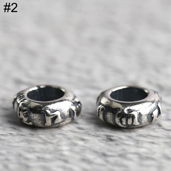 rondelle shape s925 sterling silver bead, oxidized silver rondelle bead - Image 7