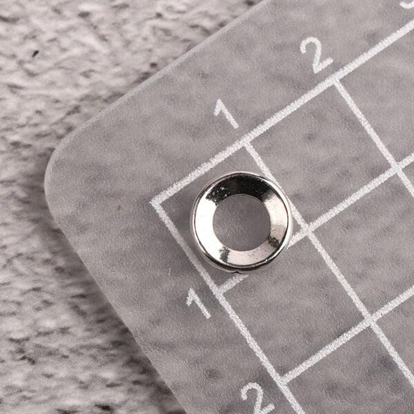 Diamond pattern gasket shape s925 sterling silver bead, oxidized silver gasket bead - Image 3
