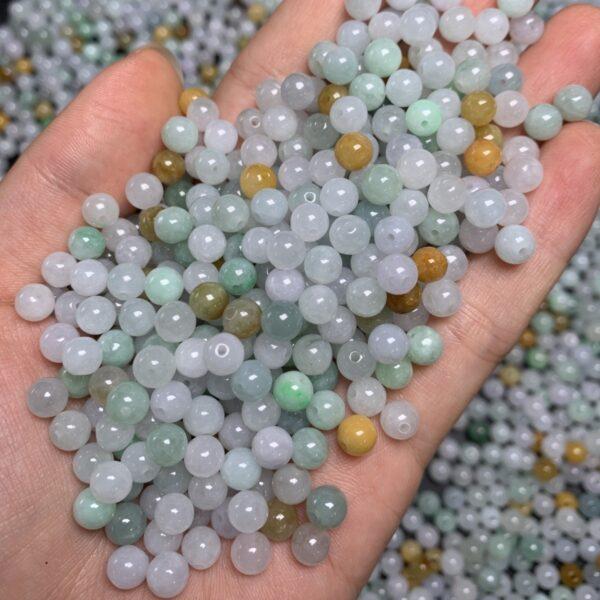 round shape natural icy colorful jadeite bead - Image 2