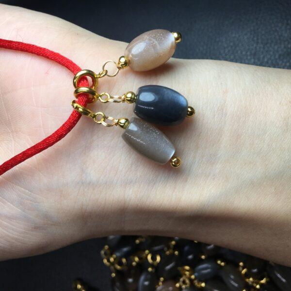 barrel shape natural black gold sun stone bead charm - Image 2
