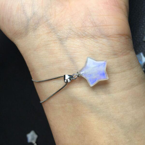 nice star shape natural blue light moonstone charm - Image 2