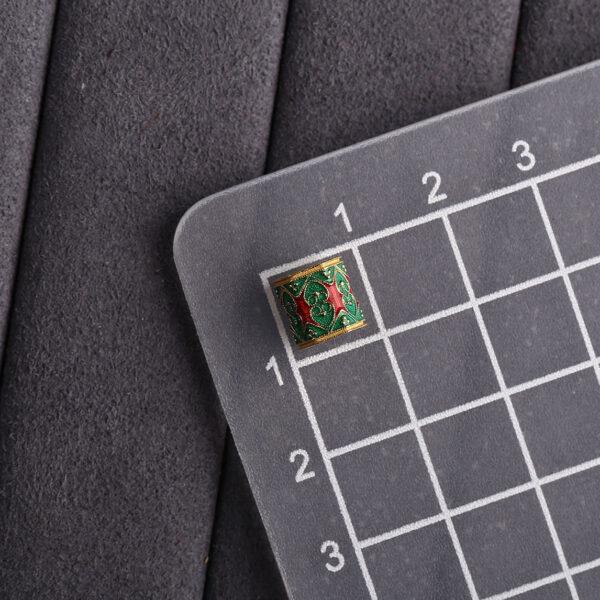 hexagonal prism shape gild sterling silver bead, enamel prism bead - Image 2