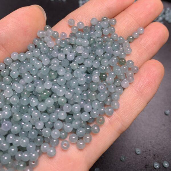 small round shape natural icy blue jadeite bead - Image 2