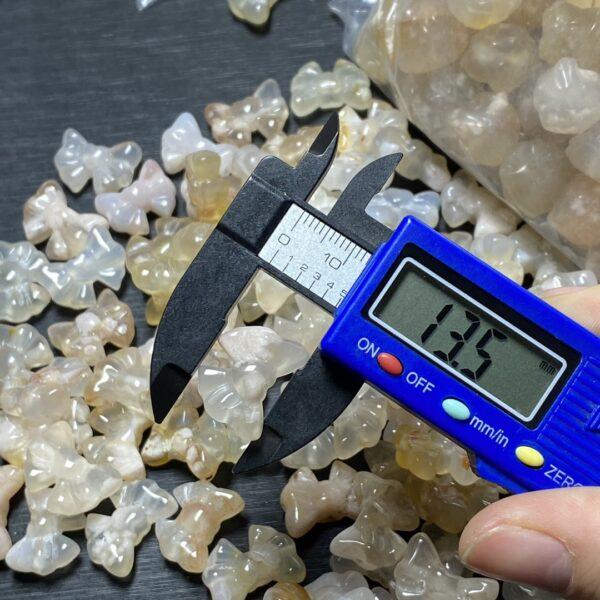 5 pcs / 10 pcs bow tie shape natural Sakura Agate bead - Image 2