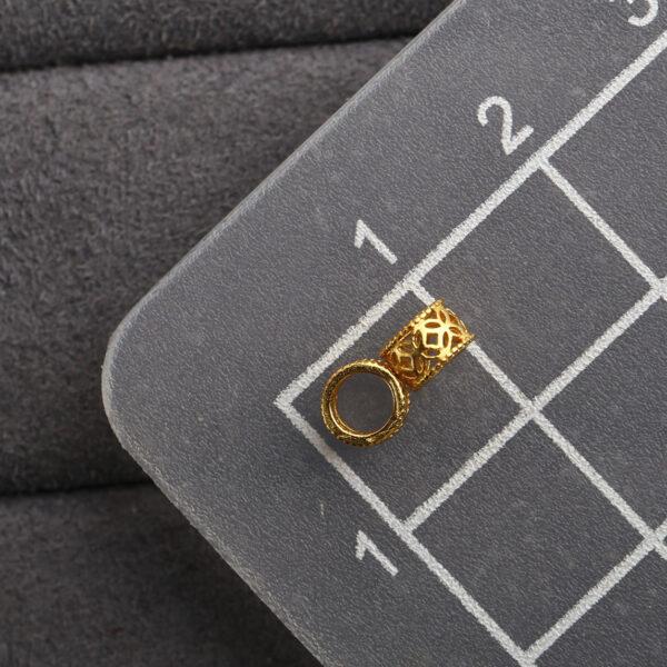 hollow ring shape gild s925 sterling silver bead, golden ring bead - Image 2