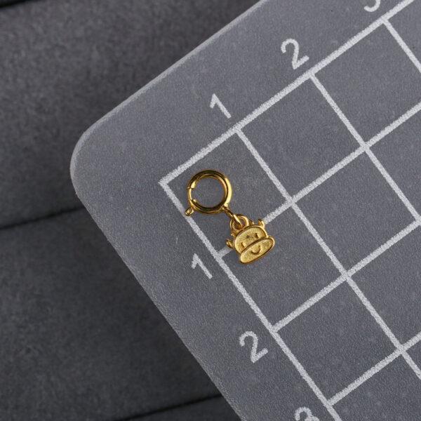 bull shape gild s925 sterling silver charm, golden bull charm - Image 2