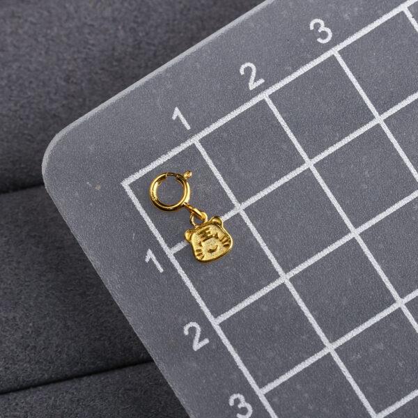 cute tiger shape gild s925 sterling silver charm, golden tiger charm - Image 2
