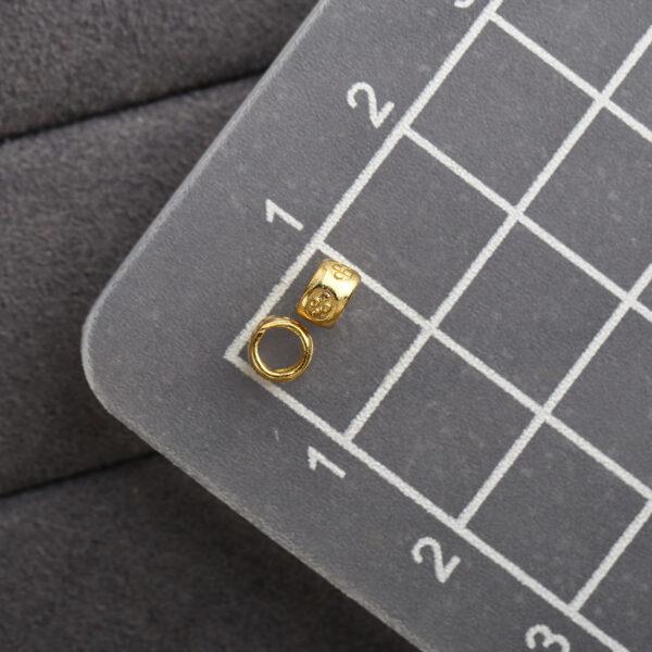 flower pattern ring shape gild s925 sterling silver bead, golden ring bead - Image 2
