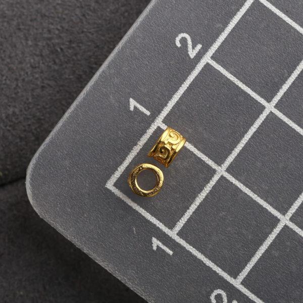 abstract cloud pattern ring shape gild s925 sterling silver bead, golden ring bead - Image 2