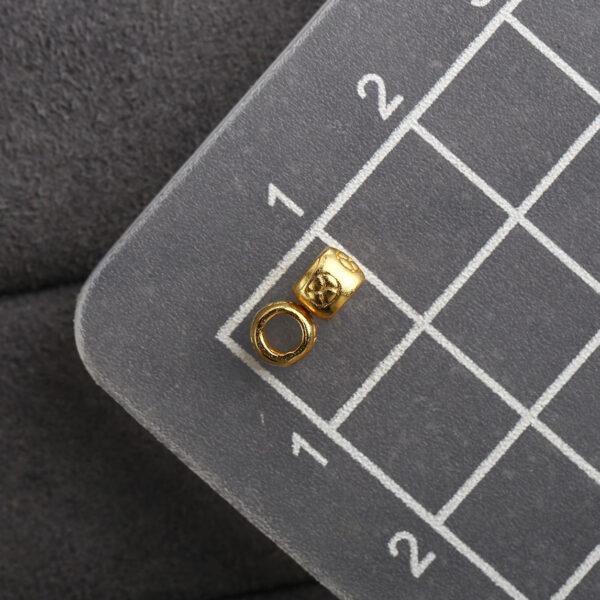 flower pattern ring shape gild s925 sterling silver bead, golden ring bead - Image 2