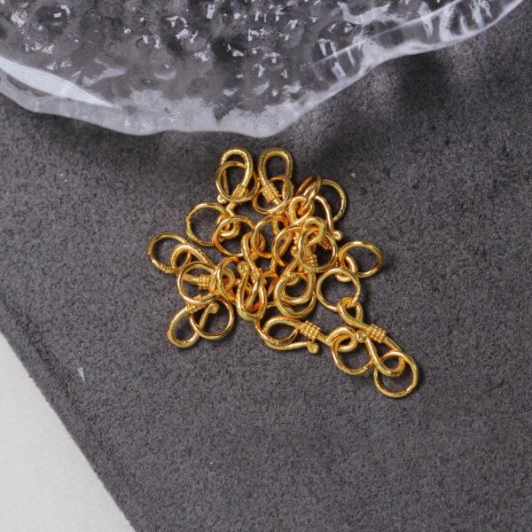 S shape gild s925 sterling silver hook bead, golden bead accessories - Image 2