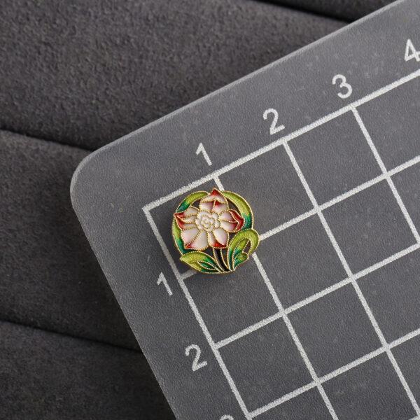 nice flower shape gild sterling silver bead, enamel flower bead - Image 2