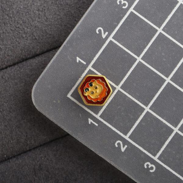 cute sheep pattern hexagon shape gild sterling silver bead, enamel sheep bead - Image 2