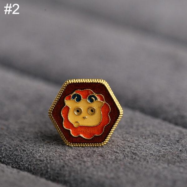 cute sheep pattern hexagon shape gild sterling silver bead, enamel sheep bead - Image 7