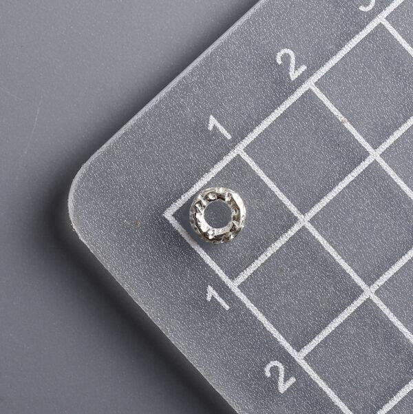 small pits surface donut shape s925 sterling silver bead - Image 2