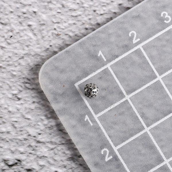 small pits surface round shape s925 sterling silver bead, oxidized silver bead - Image 2
