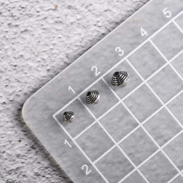 spiral surface disk shape s925 sterling silver bead, oxidized silver bead - Image 2
