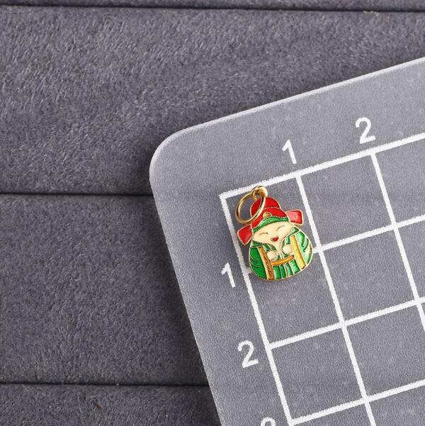 gild sterling silver figure shape charm bead, enamel charm - Image 2