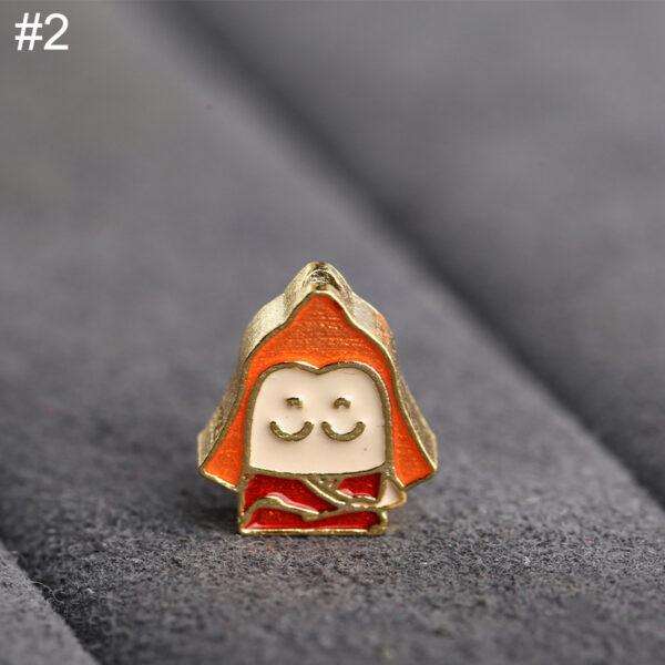 gild sterling silver cute Buddha shape bead, enamel bead - Image 7