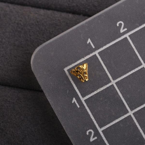 hollow flower pattern tower shape gild s925 sterling silver bead caps, golden filigree bead - Image 2