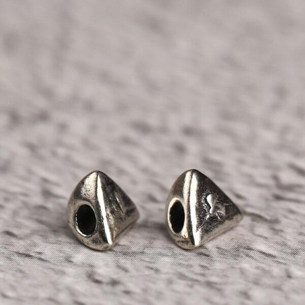 triangle shape s925 sterling silver bead, oxidized silver bead - Image 3