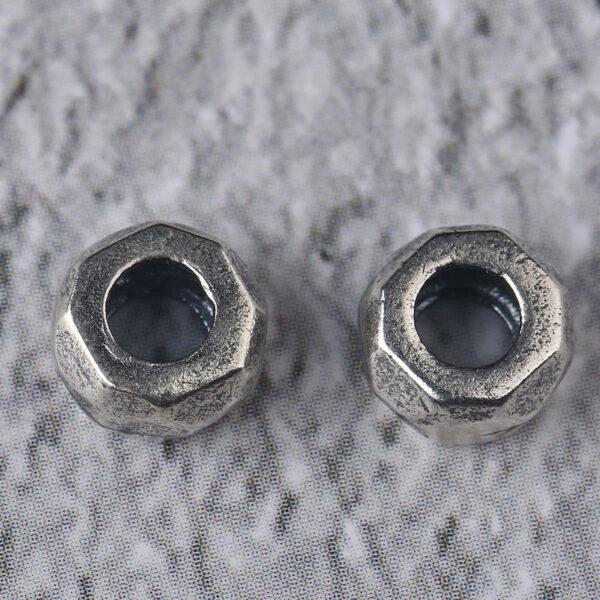 facet screw cap shape s925 sterling bead, oxidized silver bead - Image 3