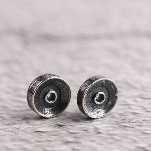 rondelle shape s925 sterling silver bead, oxidized silver rondelle bead - Image 3