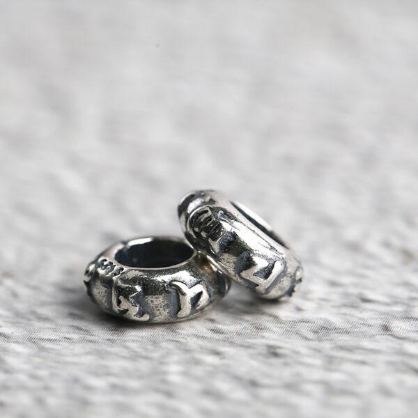 rondelle shape s925 sterling silver bead, oxidized silver rondelle bead - Image 3