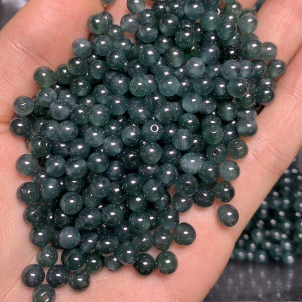 small round shape natural icy blue jadeite bead - Image 3