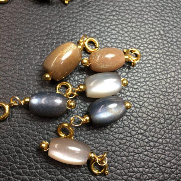 barrel shape natural black gold sun stone bead charm - Image 3