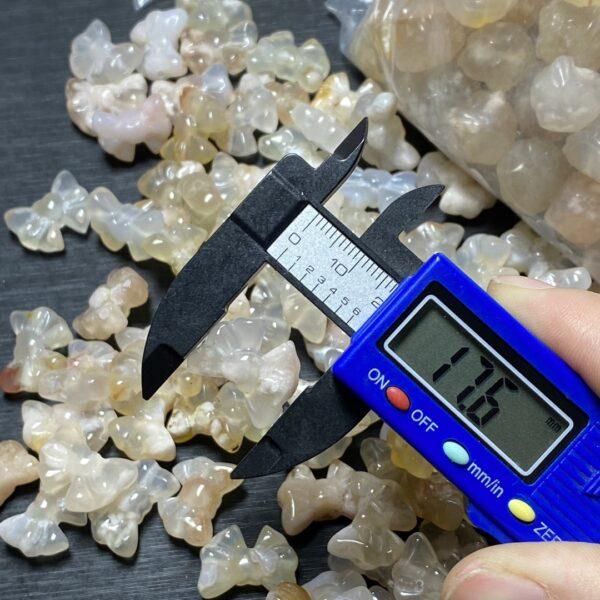 5 pcs / 10 pcs bow tie shape natural Sakura Agate bead - Image 3