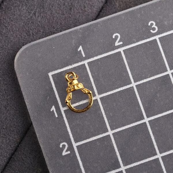 flower pattern gild s925 sterling silver OT toggle clasp bead, golden toggle clasp bead - Image 3