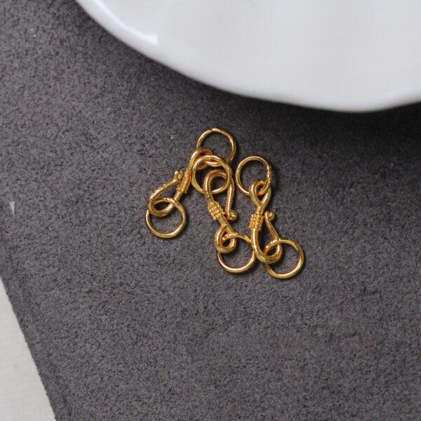 S shape gild s925 sterling silver hook bead, golden bead accessories - Image 3