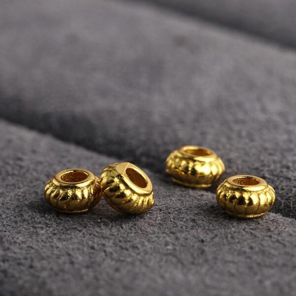 lantern shape gild s925 sterling silver bead, golden lantern bead - Image 3