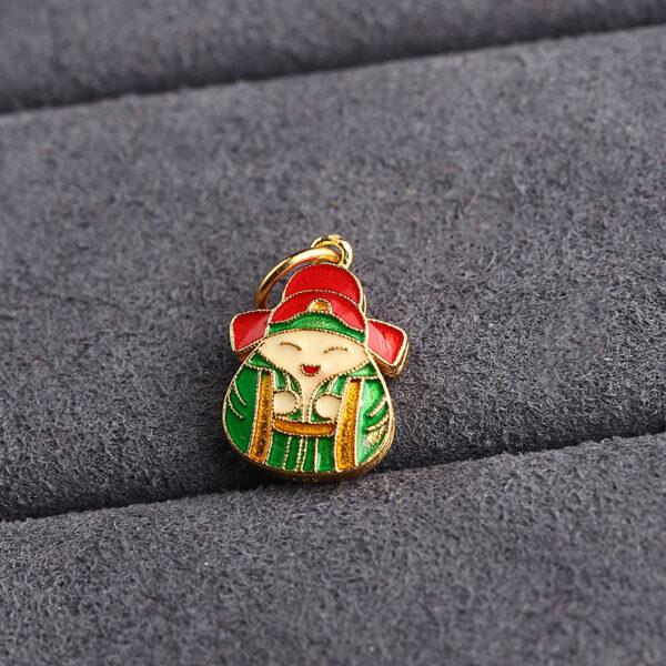 gild sterling silver figure shape charm bead, enamel charm - Image 3