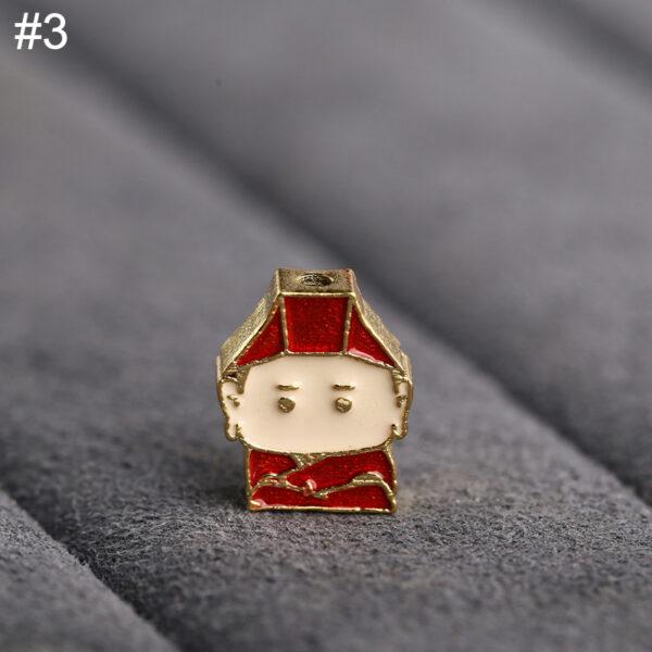 gild sterling silver cute Buddha shape bead, enamel bead - Image 8
