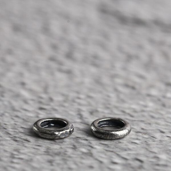 ring shape s925 sterling silver bead, oxidized silver jump ring bead - Image 4
