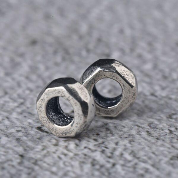 facet screw cap shape s925 sterling bead, oxidized silver bead - Image 4