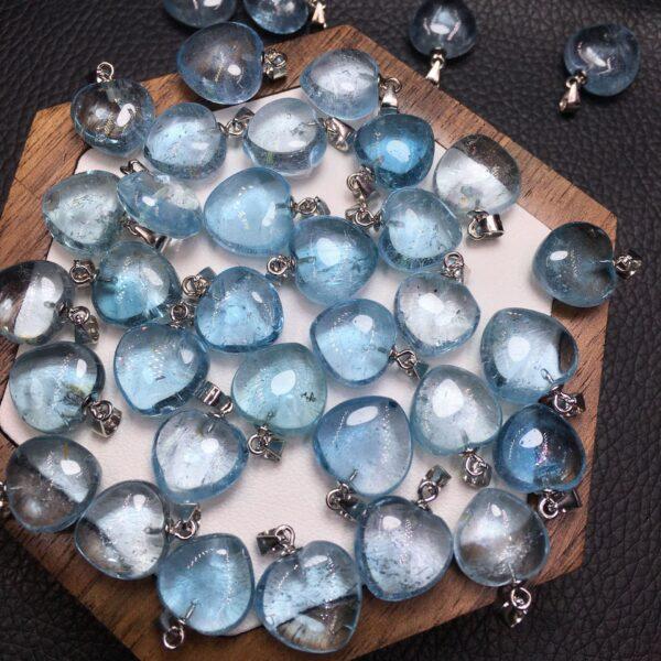 heart shape natural topaz bead sterling silver charm - Image 4