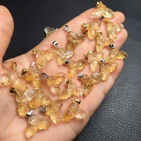 mermaid tail shape natural citrine bead sterling silver charm - Image 4