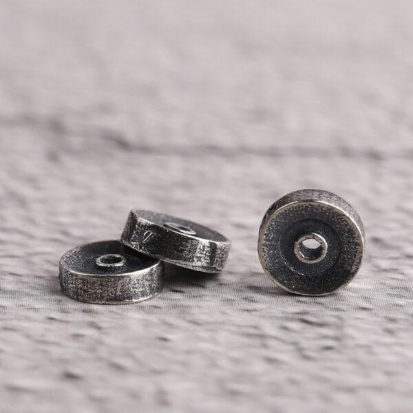 rondelle shape s925 sterling silver bead, oxidized silver rondelle bead - Image 4