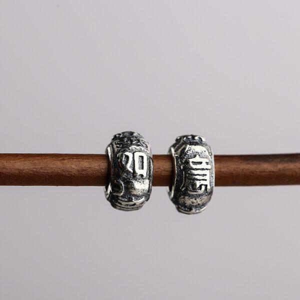 rondelle shape s925 sterling silver bead, oxidized silver rondelle bead - Image 4